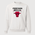 Men's Chicago Bulls Black Logo Crewneck Sweatshirt - White
