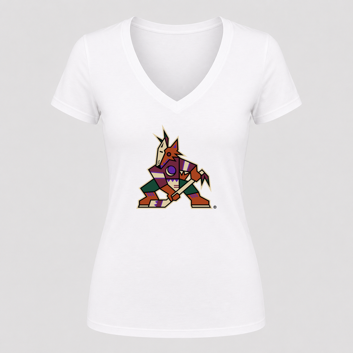 Women's Arizona Coyotes V Neck T-Shirt in white