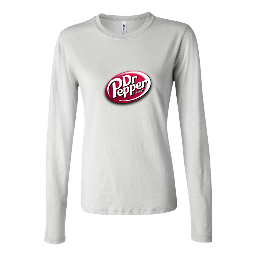 Women's dr pepper logo png transparent 1024x789 Long Sleeve T-Shirt - White