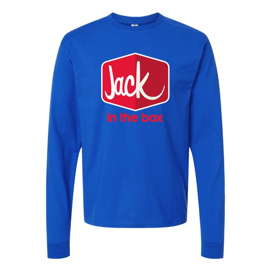 Men's Jack in the Box Long sleeves Cotton Blend T-Shirt - Blue