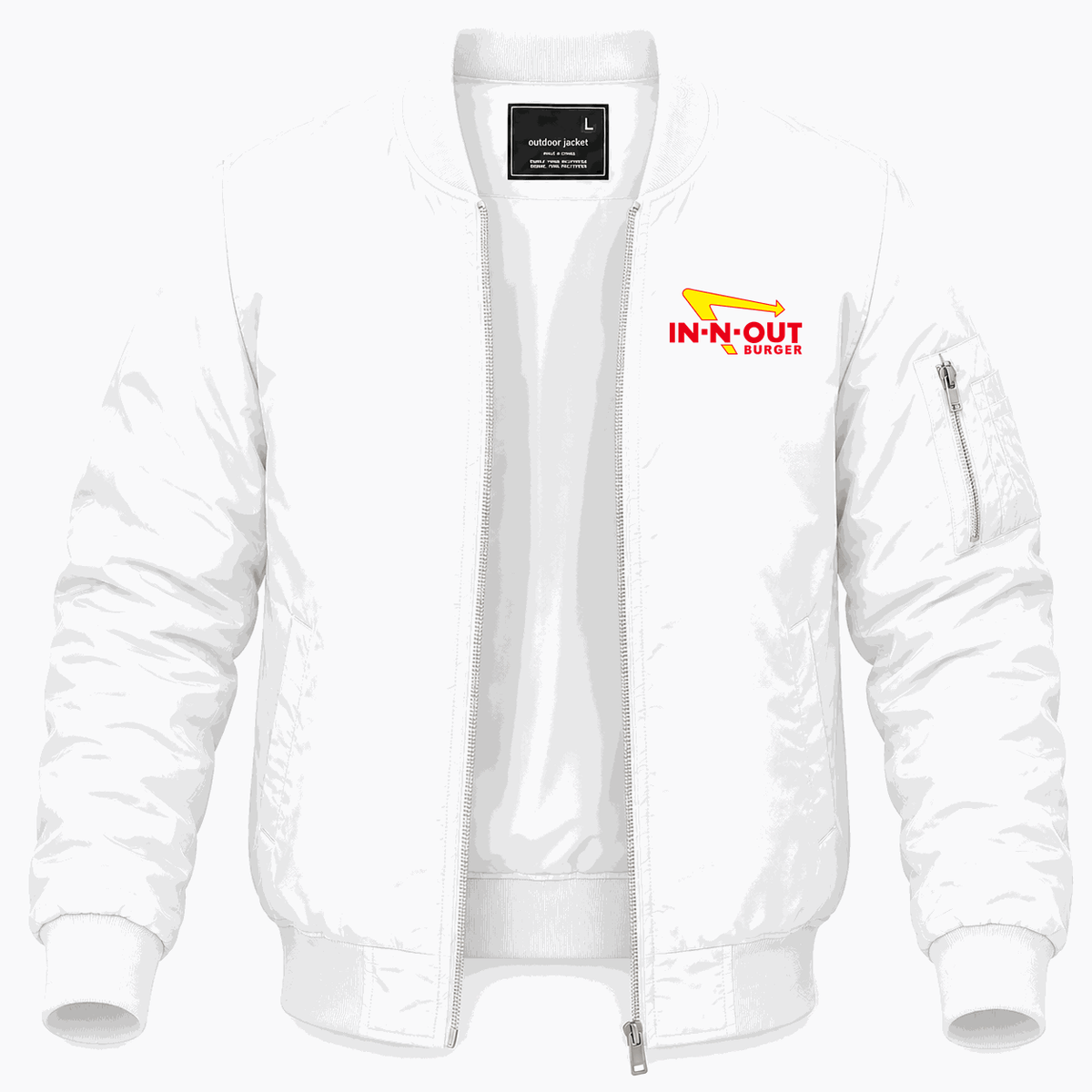 Men's In-N-Out Burger Lightweight Bomber Jacket - White