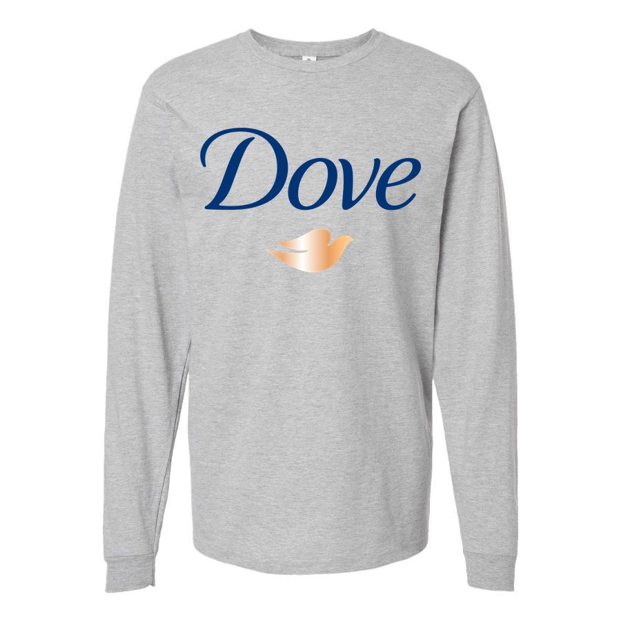 Men's Dove-logo-1536x864 Long sleeves Cotton Blend T-Shirt - Gray