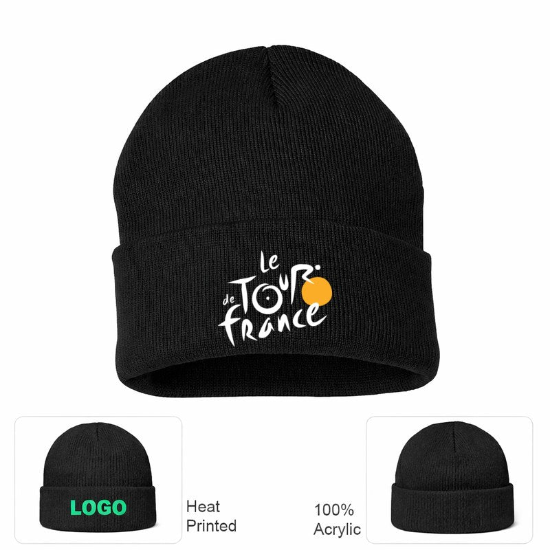 Tour de France White Logo Black Beanie Hat