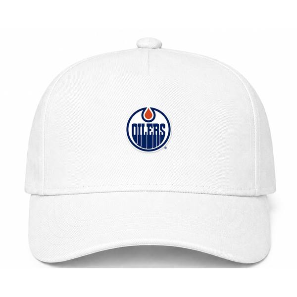 Edmonton Oilers NHL Logo White Dad Baseball Cap Hat