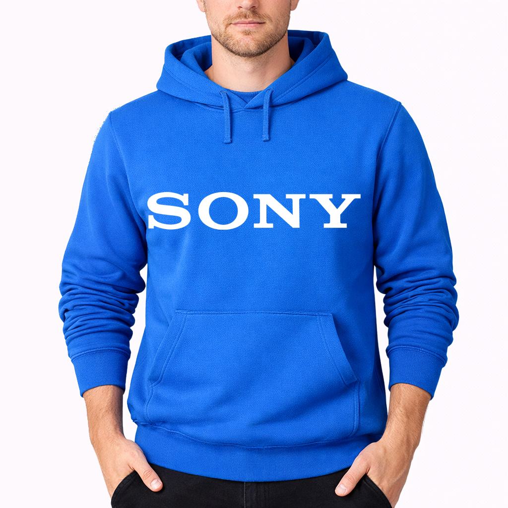 Men's Sony White Pullover Hoodie - Azure
