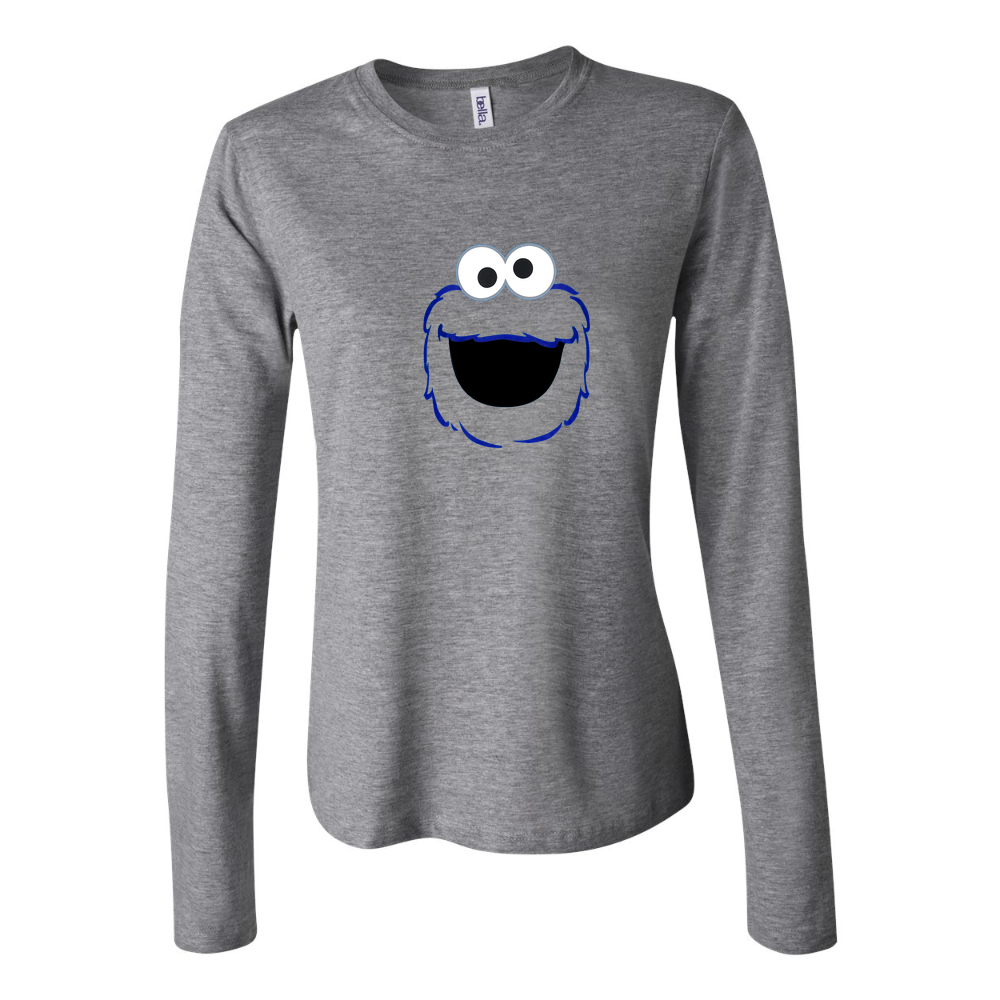 Women's Cookie Monster Long Sleeve T-Shirt - Gray