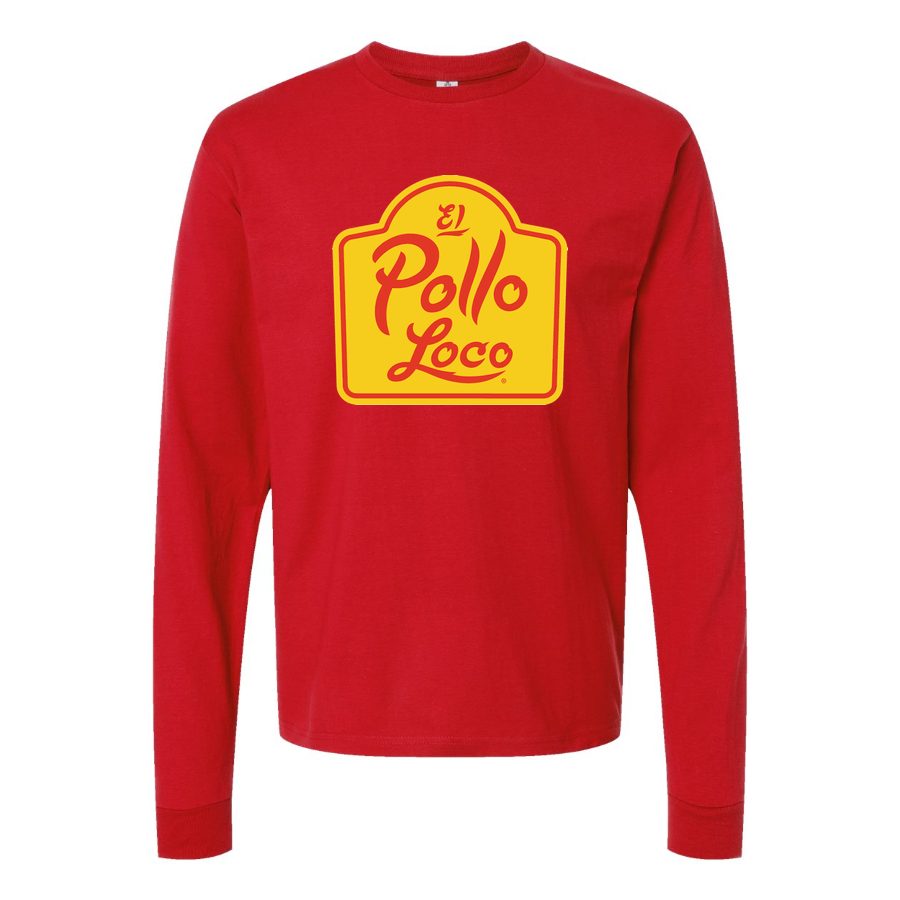 Men's Logo-El-Pollo-Loco Long sleeves Cotton Blend T-Shirt - Red