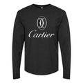 Men's Cartier white logo Long sleeves Cotton Blend T-Shirt - Black