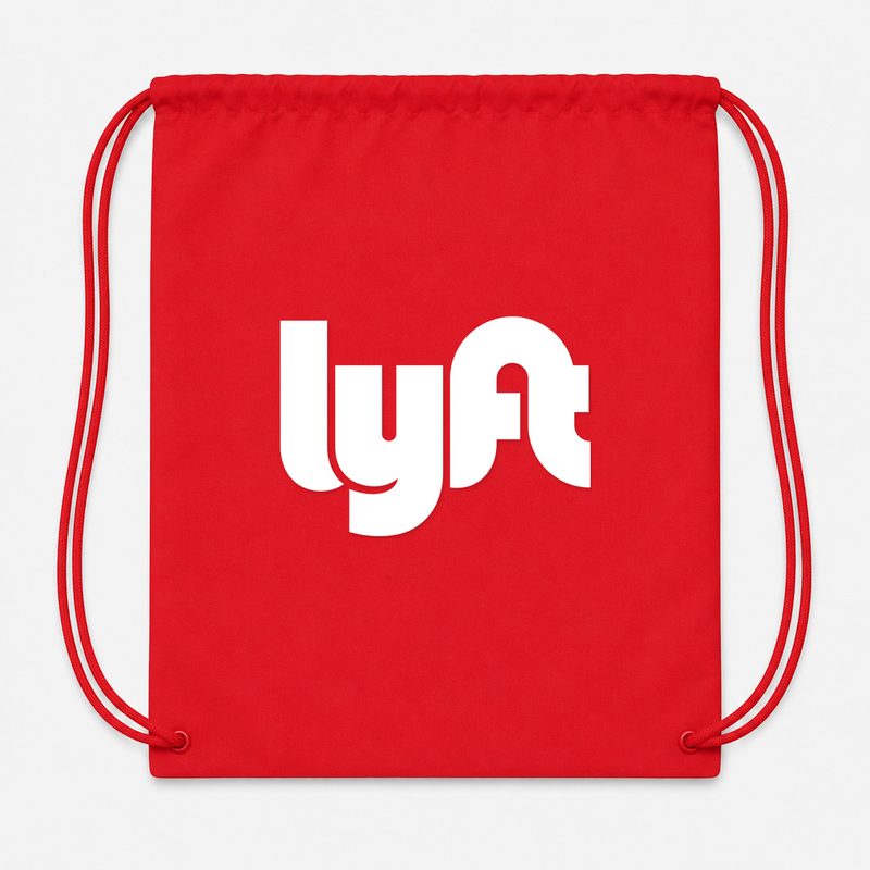 Lyft White Drawstring Bag - Red