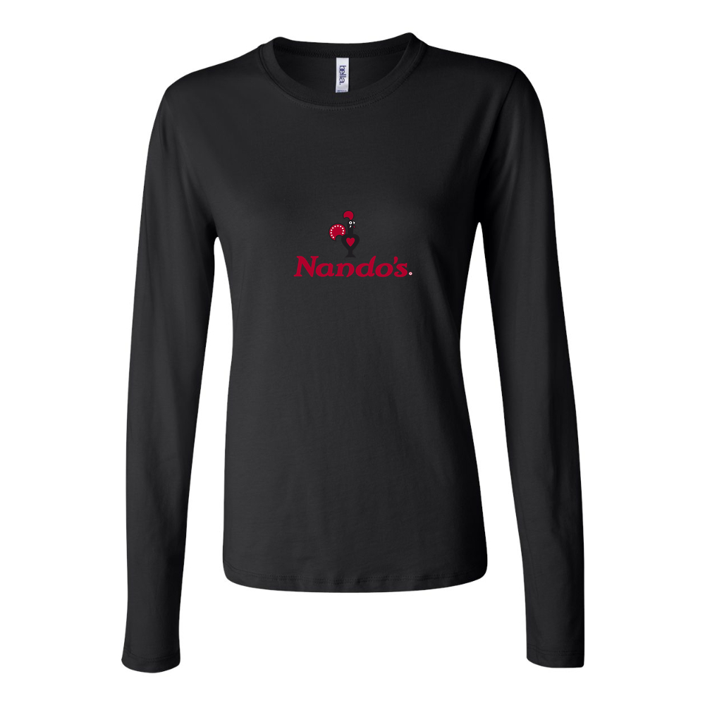 Women's Logo Nandos 2 1536x864 Long Sleeve T-Shirt - Black