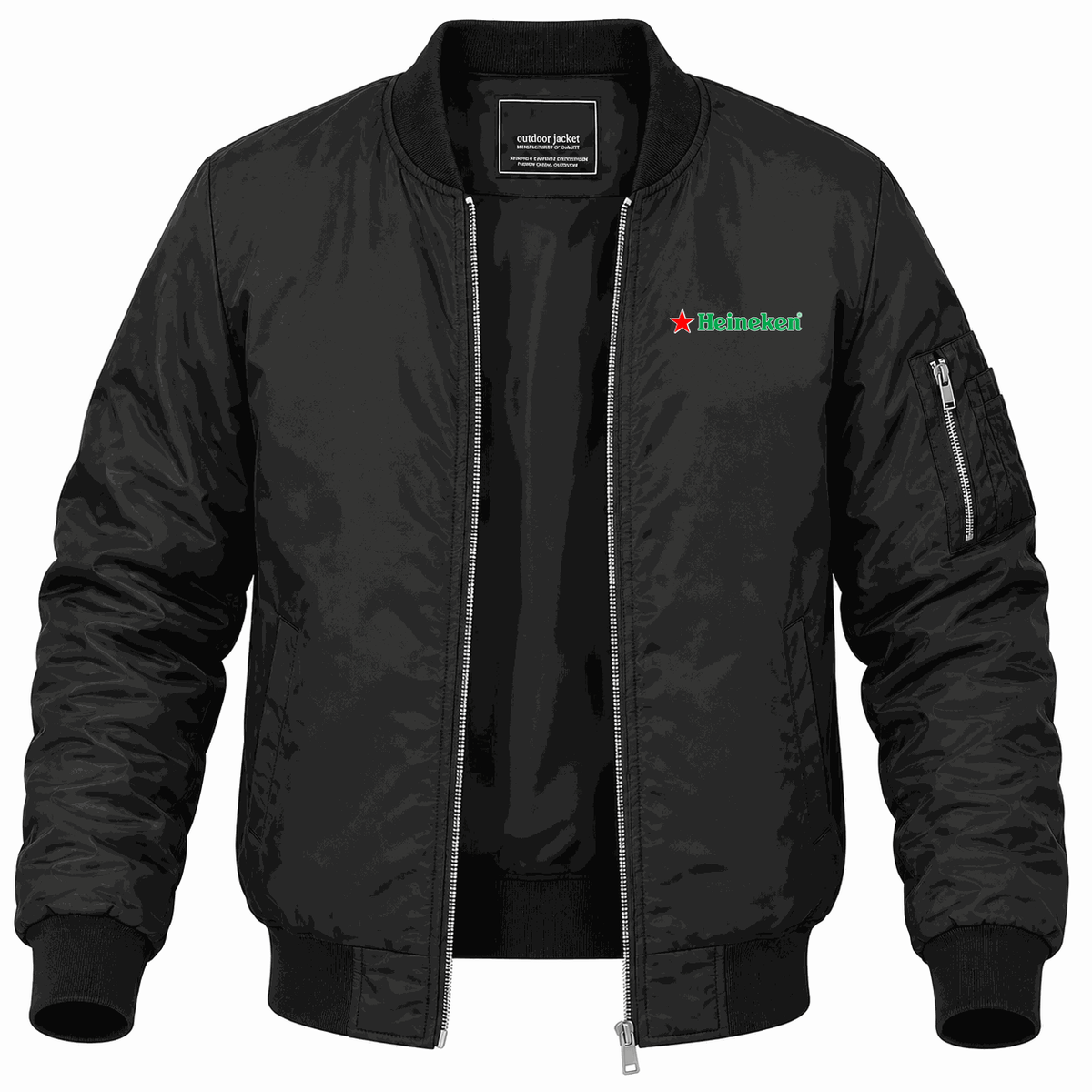 Men's Heineken Lightweight Bomber Jacket - Black
