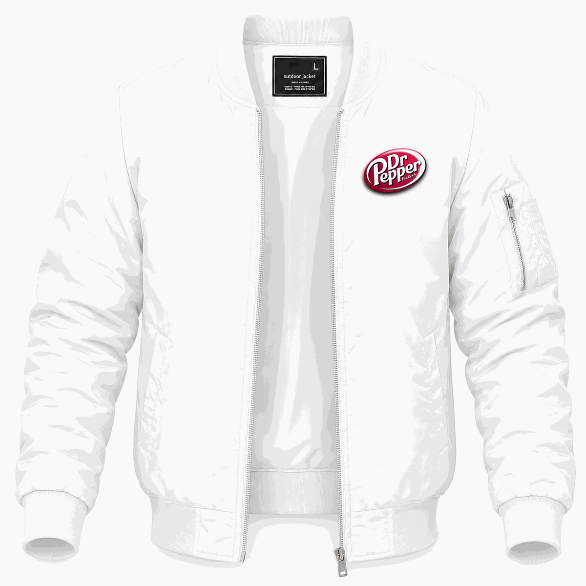 Men's Dr Pepper Lightweight Bomber Jacket - White