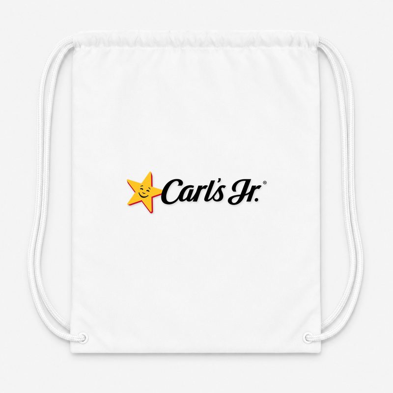Carls Jr Drawstring Bag - White