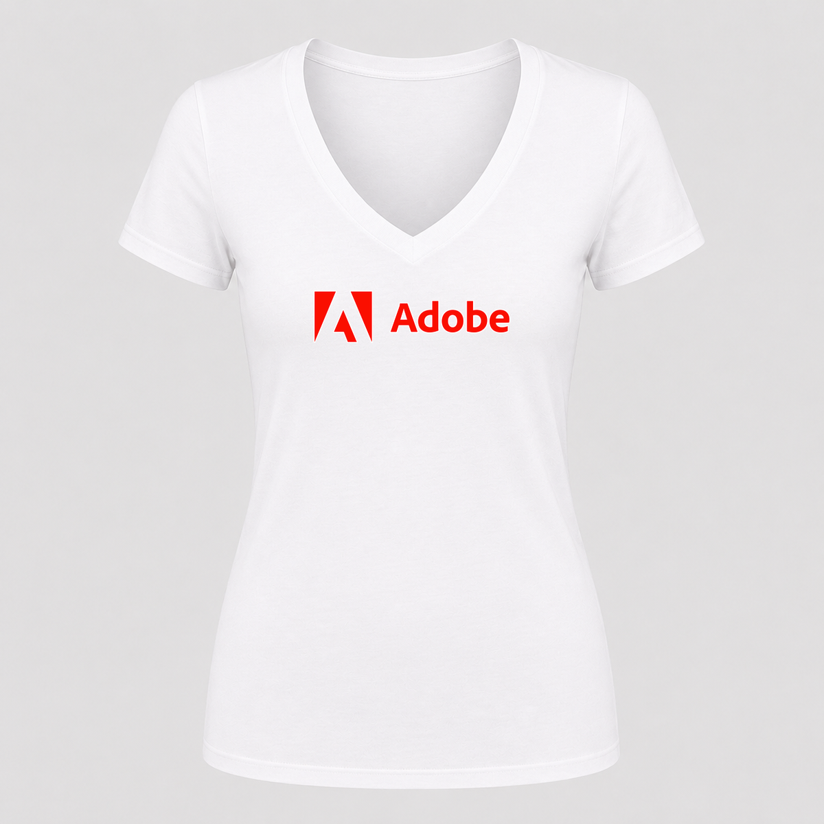 Women's Adobe V Neck T-Shirt in white