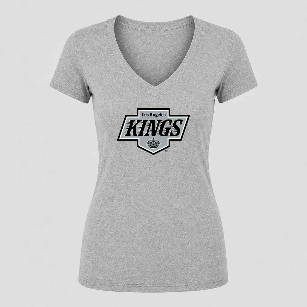 Women's Los Angeles Kings V Neck T-Shirt in gray