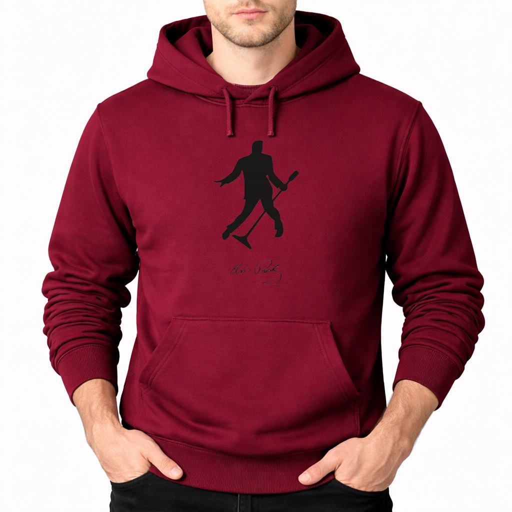 Men's Elvis Presley Pullover Hoodie - Burgundy