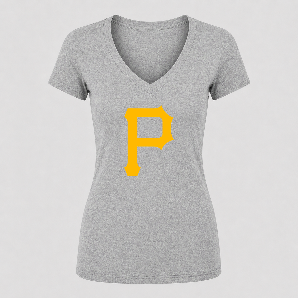 Women's Pittsburgh Pirates V Neck T-Shirt in gray