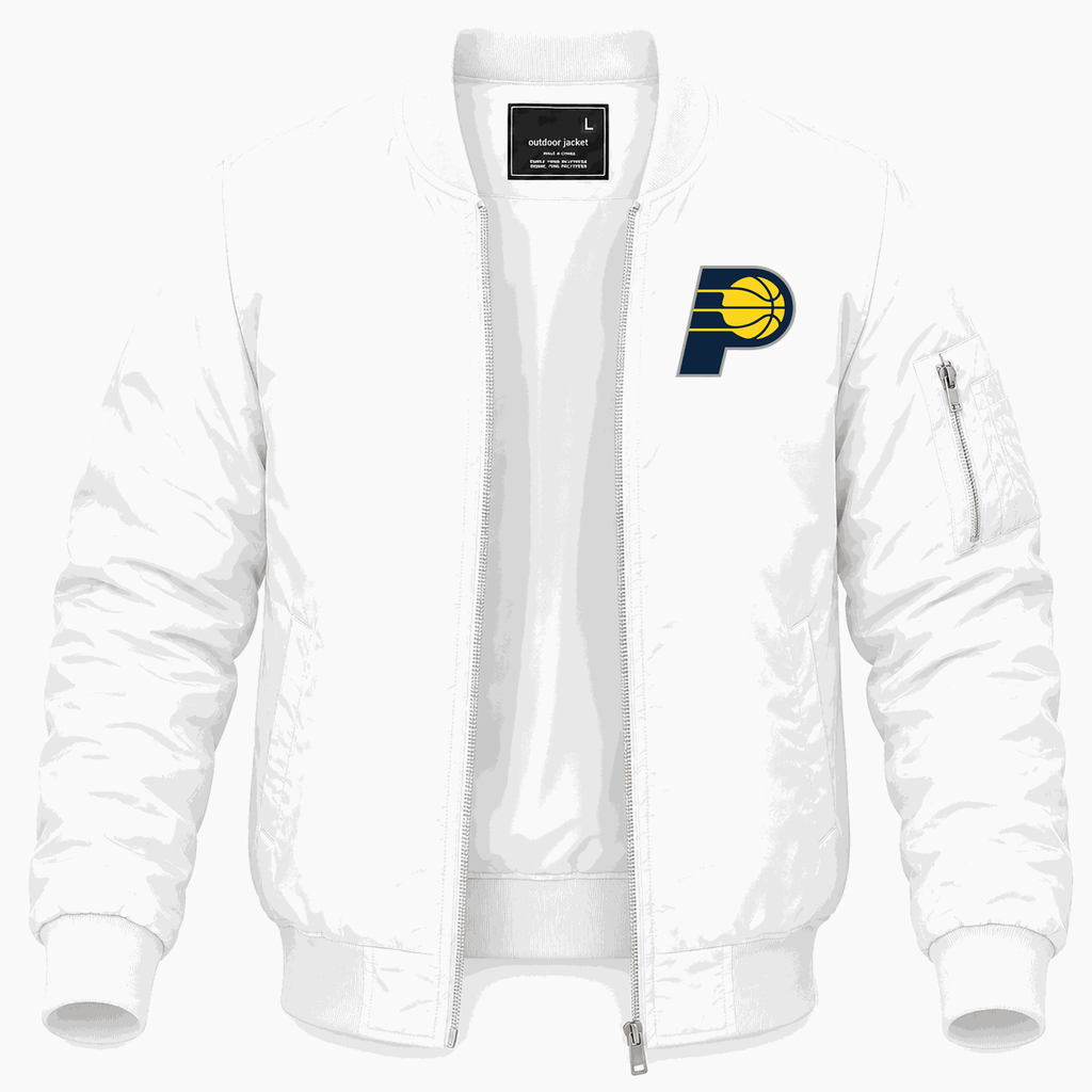 Men's Indiana Pacers Lightweight Bomber Jacket - White