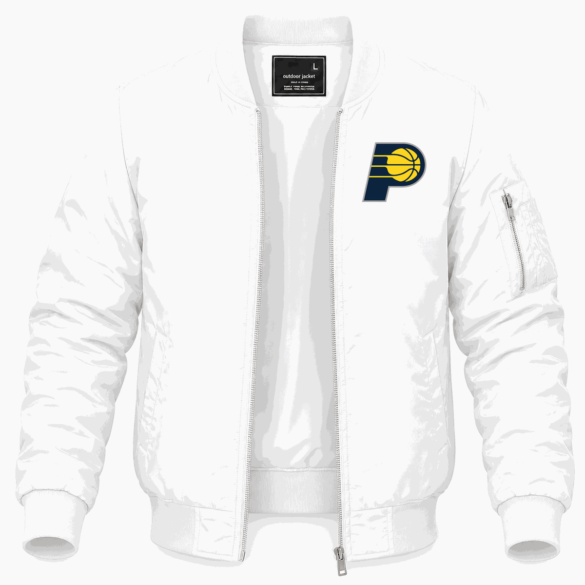 Men's Indiana Pacers Lightweight Bomber Jacket - White