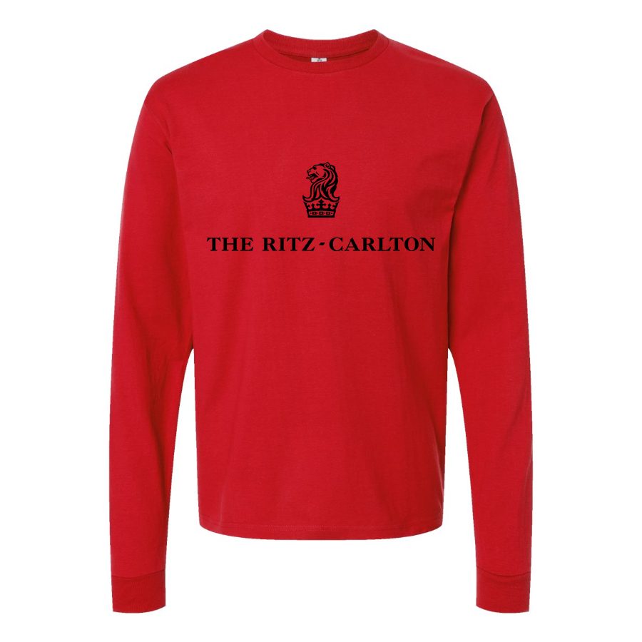 Men's Ritz-Carlton-logo-1536x864 Long sleeves Cotton Blend T-Shirt - Red
