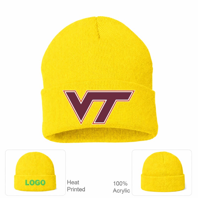Virginia Tech Hokies Yellow Beanie Hat