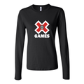 Women's X Games logo.white Long Sleeve T-Shirt - Black