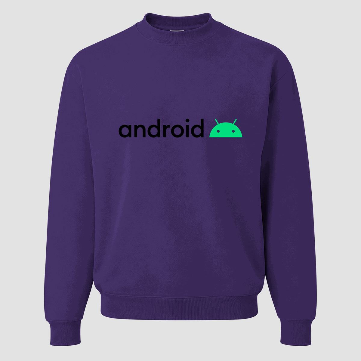 Men's Android Logo Crewneck Sweatshirt - Purple