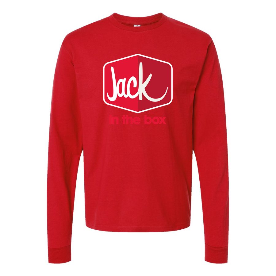 Men's Jack in the Box Long sleeves Cotton Blend T-Shirt - Red