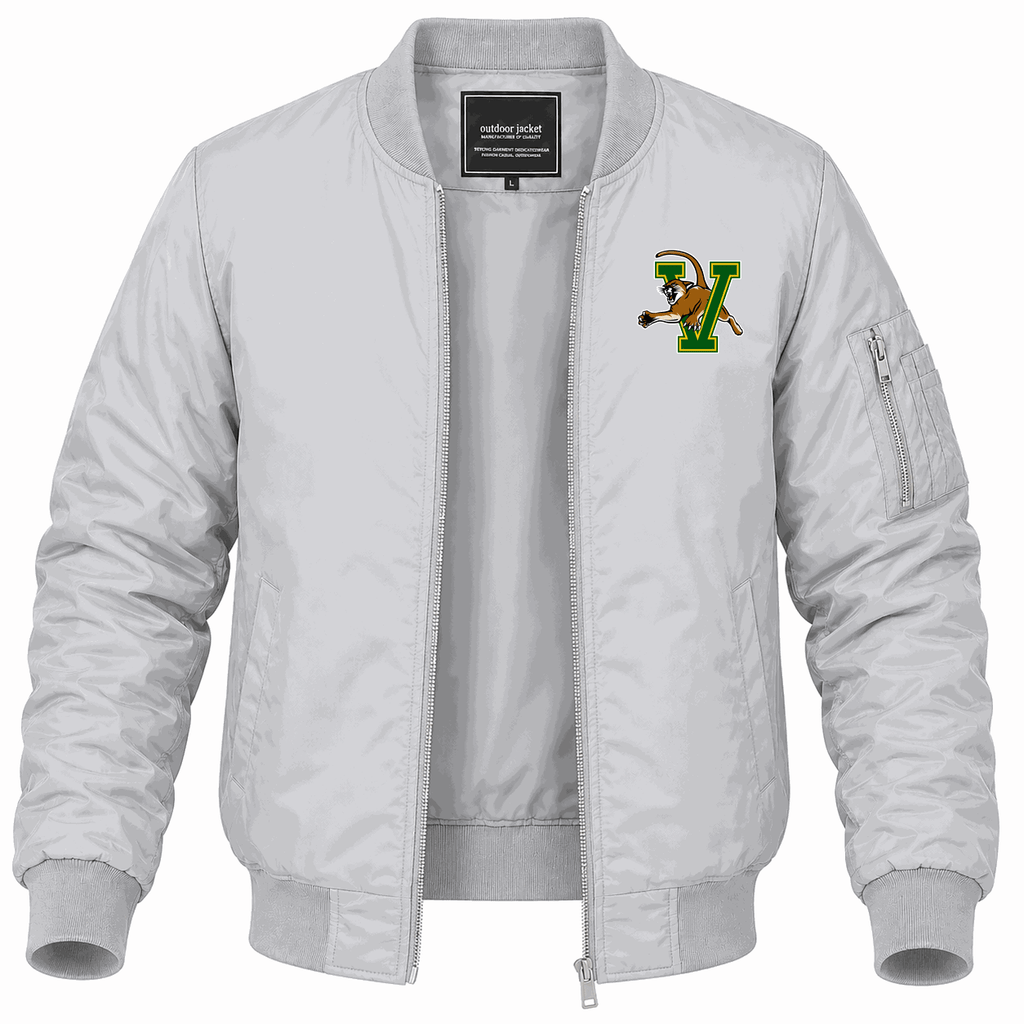 Men's Vermont Catamounts Logo Lightweight Bomber Jacket - Gray