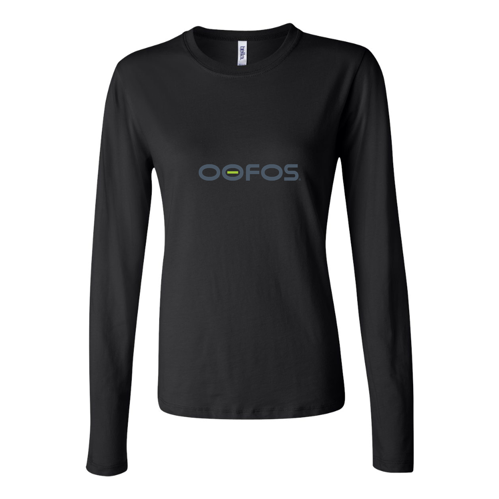Women's Oofos Logo 1536x864 Long Sleeve T-Shirt - Black