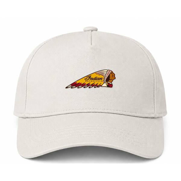 Indian Motorcycle Logo Beige Dad Baseball Cap Hat