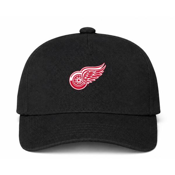 Detroit Red Wings NHL Logo Black Dad Baseball Cap Hat