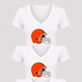Women's Cleveland Browns V Neck T-Shirt in white