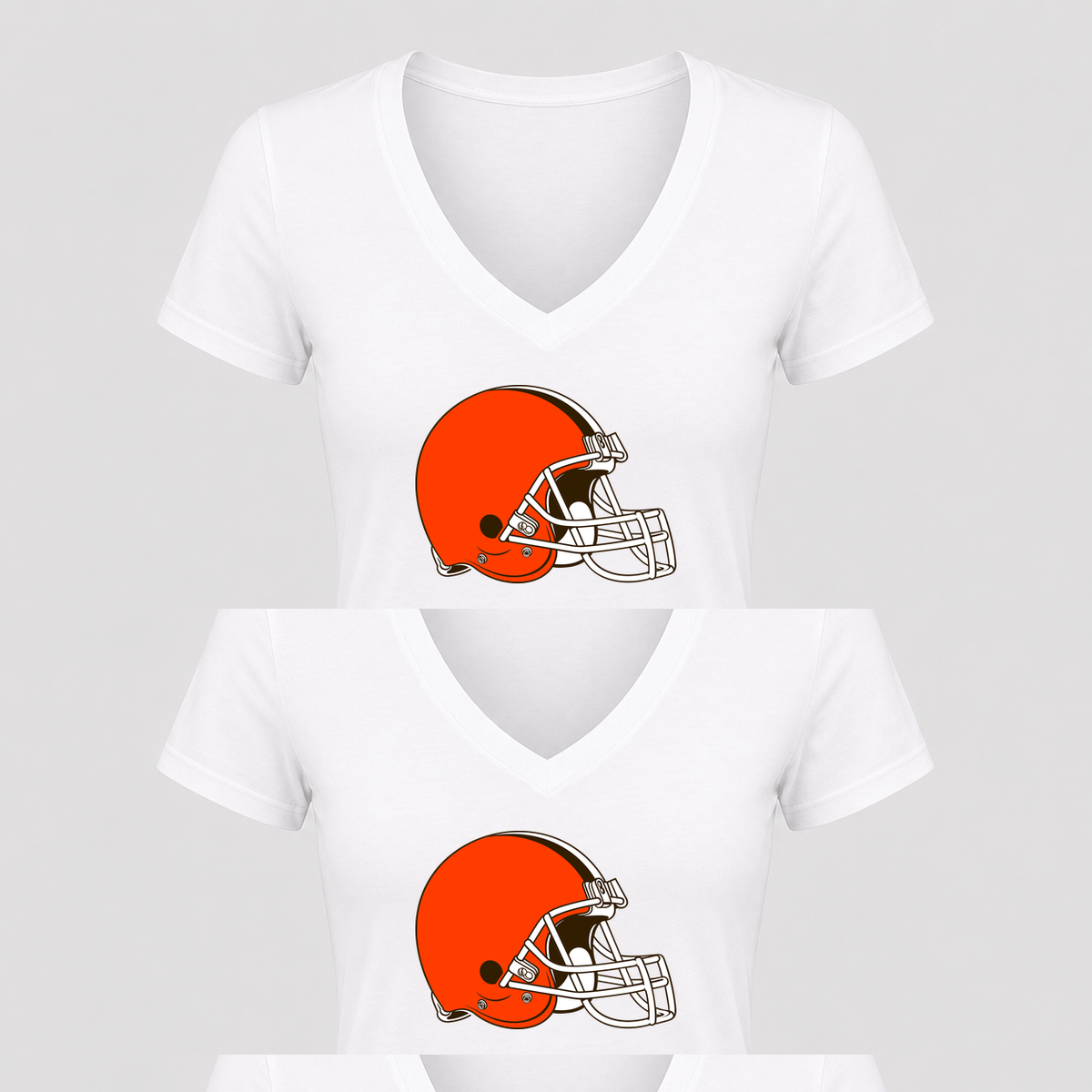Women's Cleveland Browns V Neck T-Shirt in white