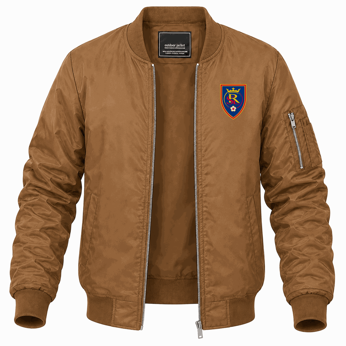 Men's Real Salt Lake Soccer Lightweight Bomber Jacket - Brown