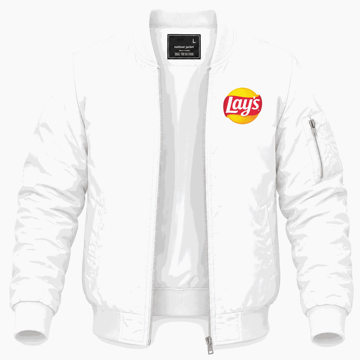 Men's Lays Lightweight Bomber Jacket - White
