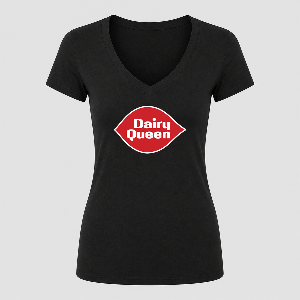 Women's Dairy Queen V Neck T-Shirt in black