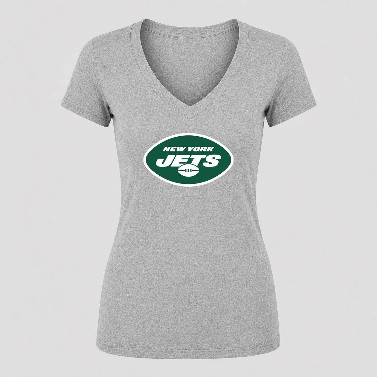 Women's New York Jets V Neck T-Shirt in gray