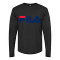 Men's Fila-logo-1536x864 Long sleeves Cotton Blend T-Shirt - Black