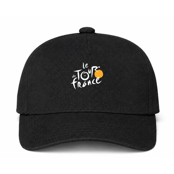 Tour de France White Logo Black Dad Baseball Cap Hat