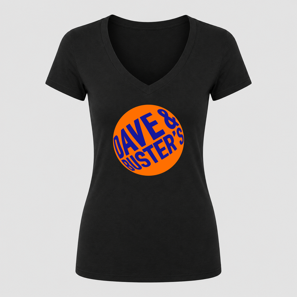 Women's Dave & Buster's V Neck T-Shirt in black