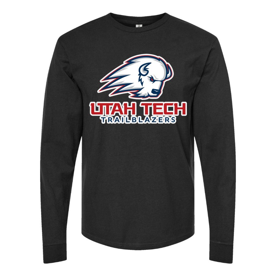 Men's Utah Tech Trailblazers Logo Long sleeves Cotton Blend T-Shirt - Black