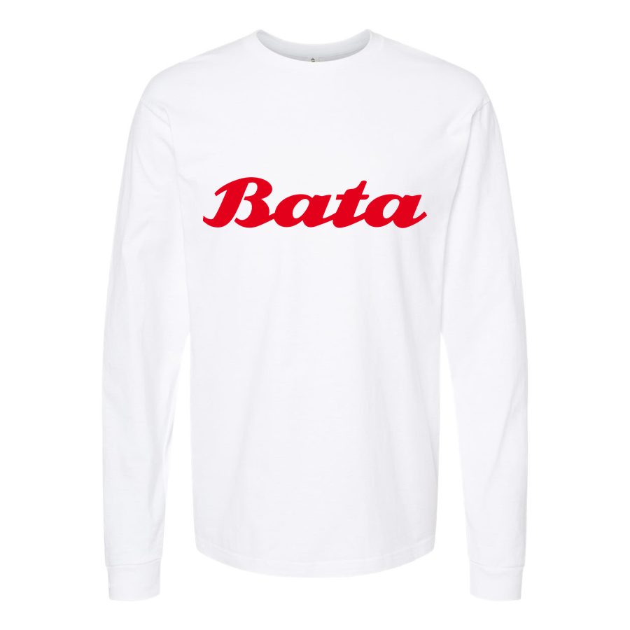 Men's Bata-Logo-1536x864 Long sleeves Cotton Blend T-Shirt - White