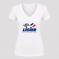 Women's Ligier Automobiles V Neck T-Shirt in white