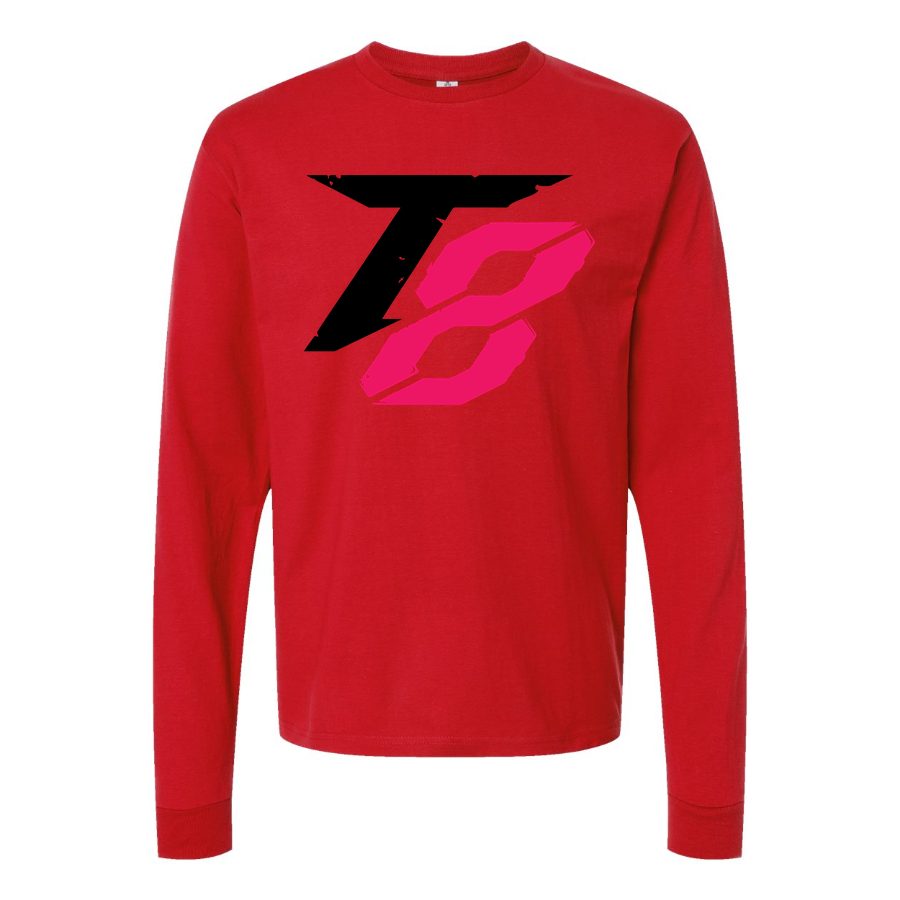 Men's Tekken 8 Black Long sleeves Cotton Blend T-Shirt - Red