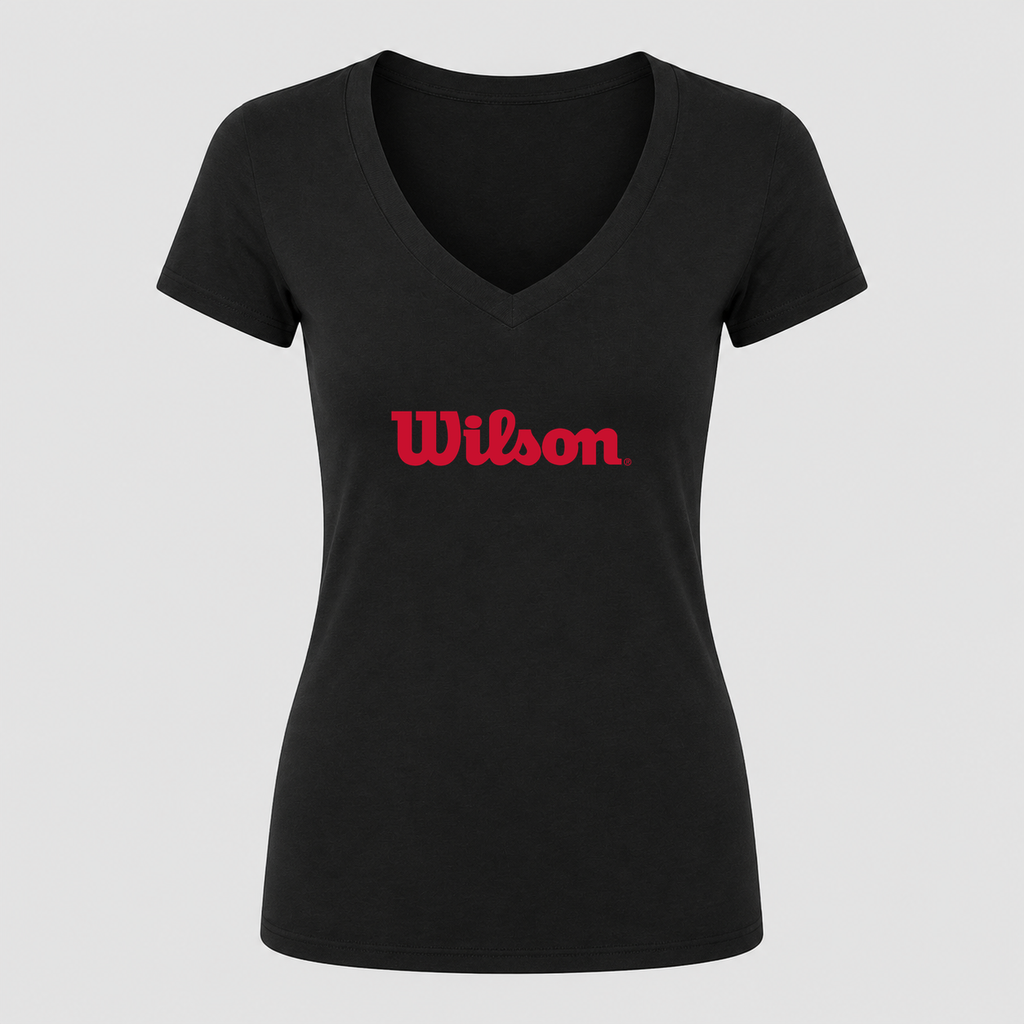 Women's Wilson V Neck T-Shirt in black