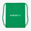 Android White Drawstring Bag - Green