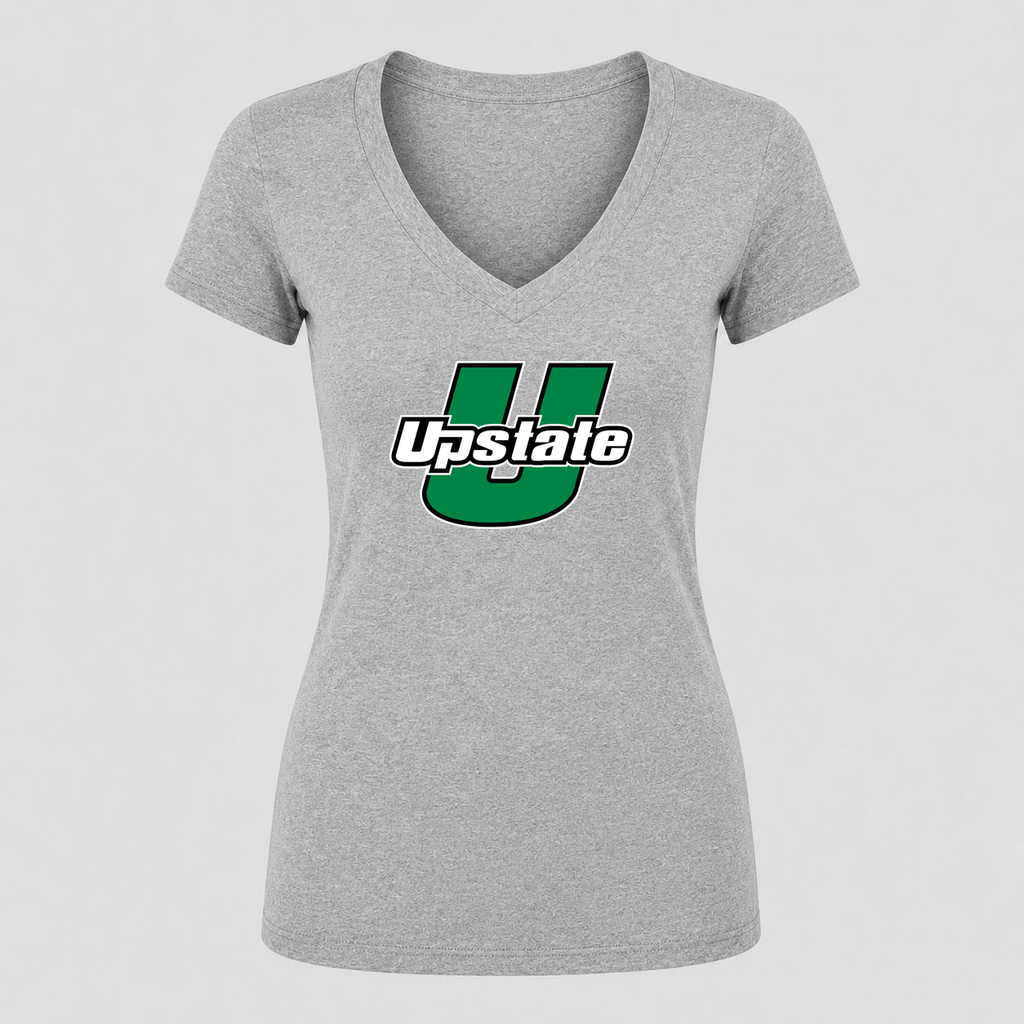 Women's USC Upstate Spartans V Neck T-Shirt in gray
