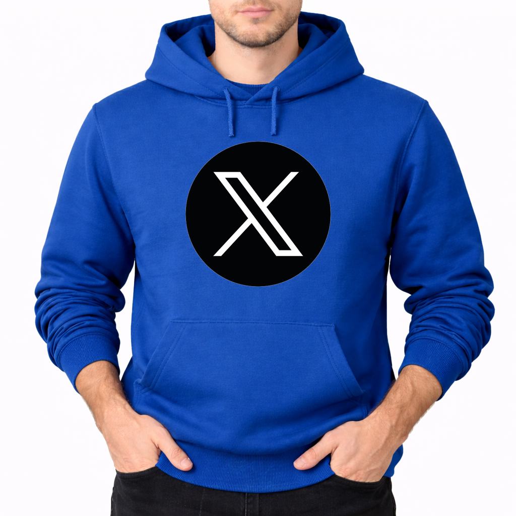 Men's Twitter X Pullover Hoodie - Blue