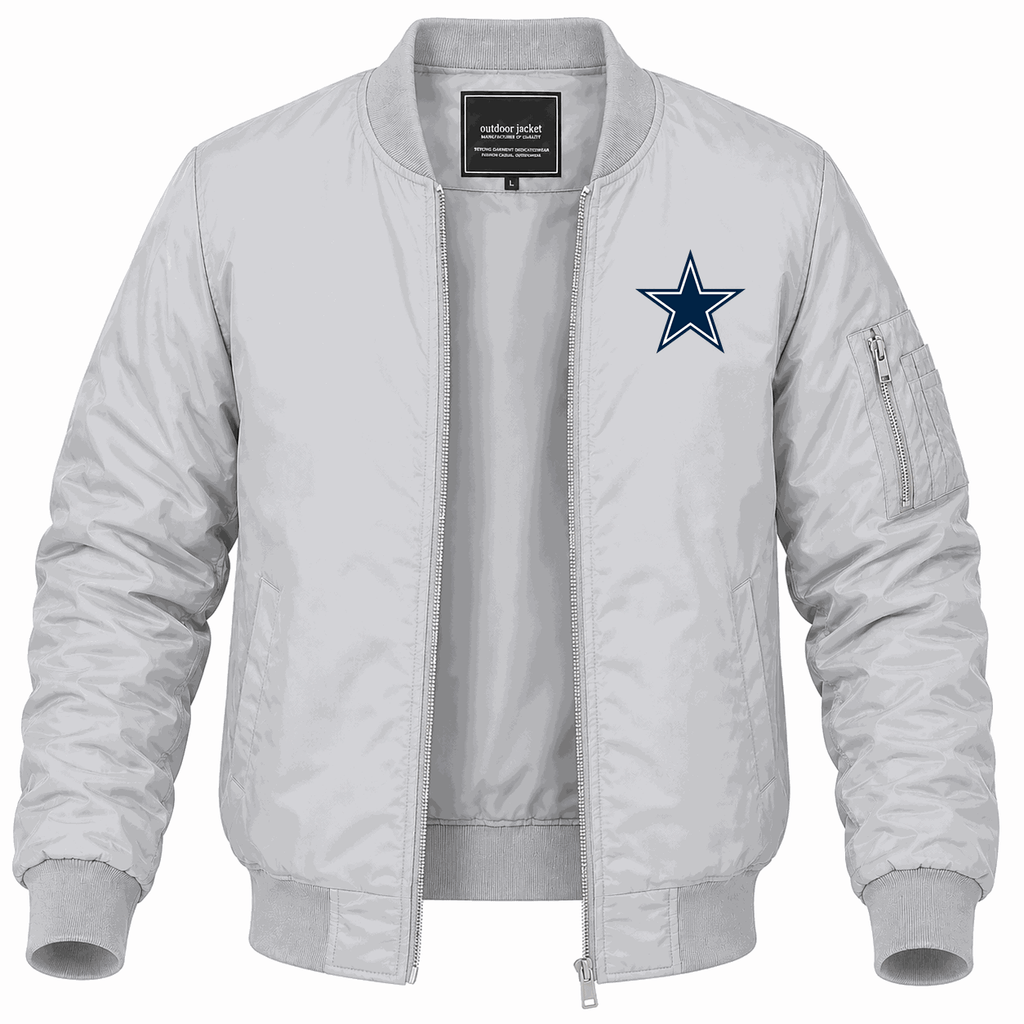 Men's Dallas Cowboys Lightweight Bomber Jacket - Gray